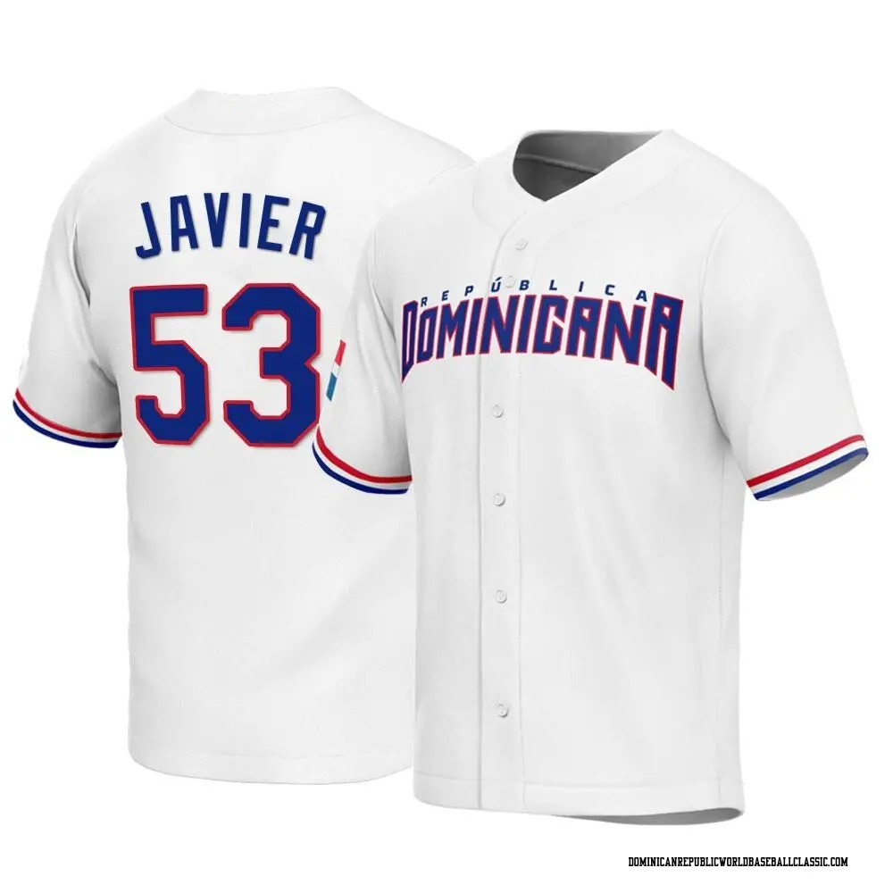 Men's Cristian Javier Dominican Republic Baseball Replica White 2023