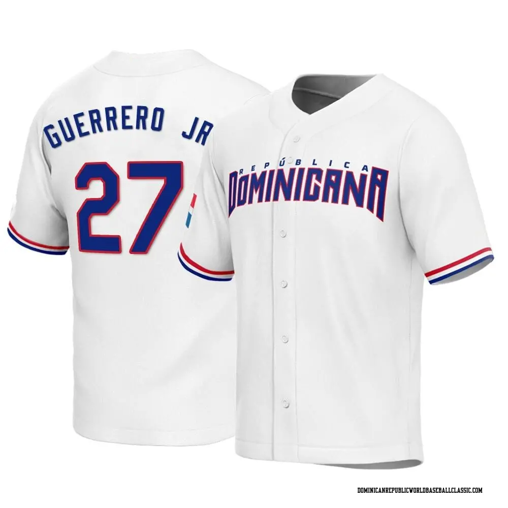 Men's Dominican Republic Baseball Vladimir Guerrero Jr. White 2023 World  Baseball Classic Replica Player Jersey